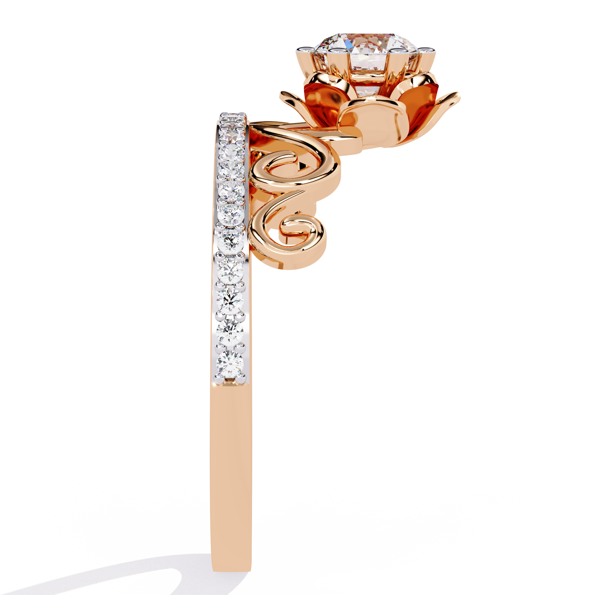 Enchanted Rose Solitaire Lab Grown Diamond Ring