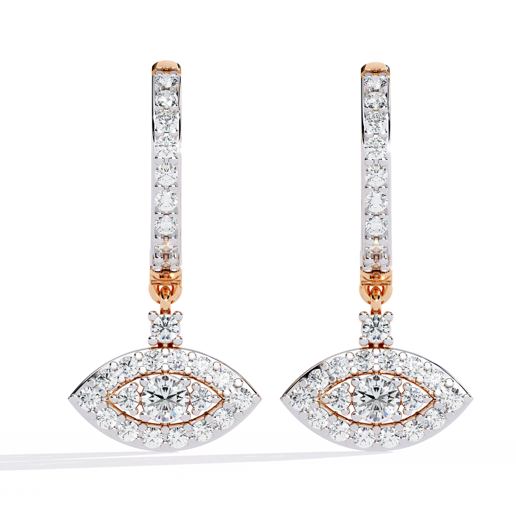 Evil Eye Aura Diamond Huggie Earrings
