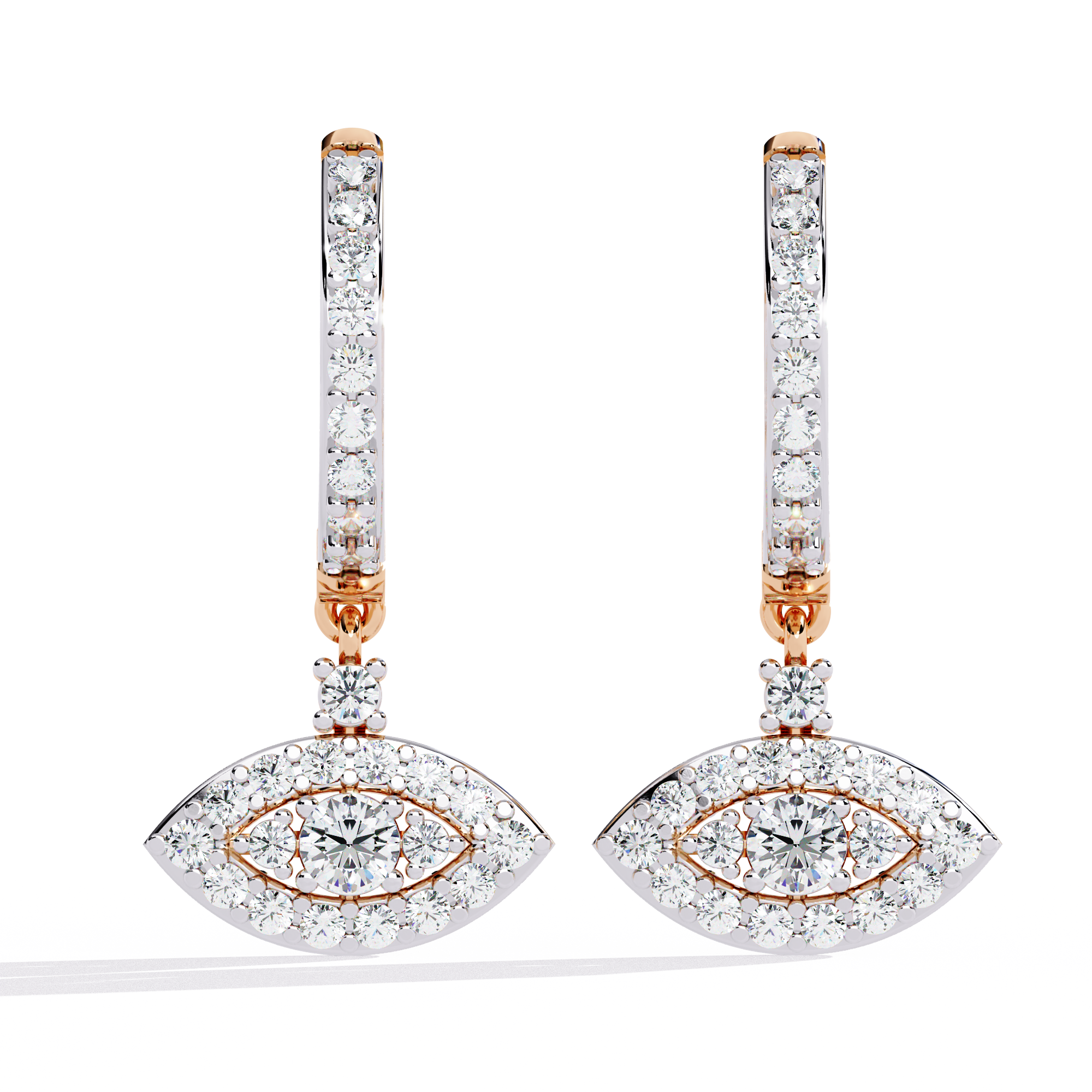Evil Eye Aura Diamond Huggie Earrings