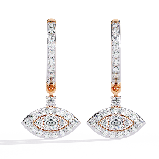 Evil Eye Aura Diamond Huggie Earrings