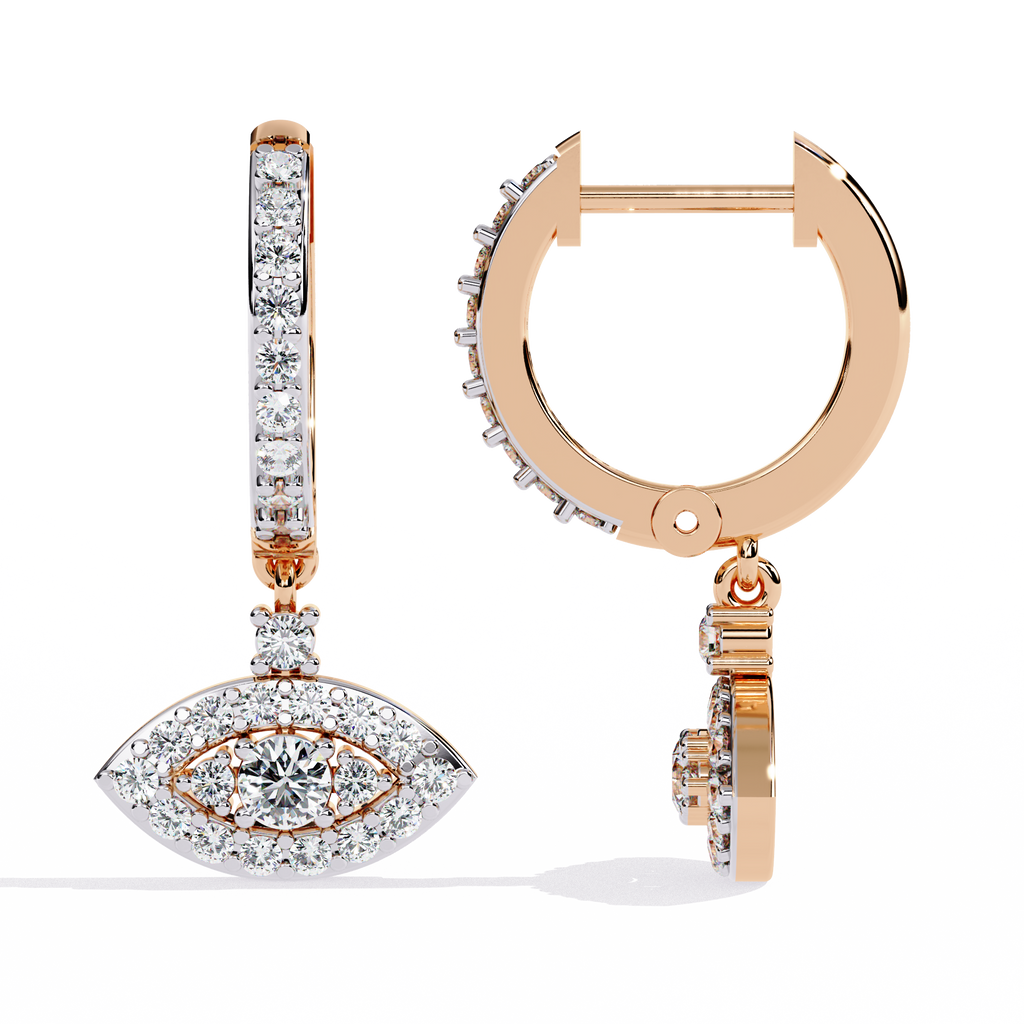 Evil Eye Aura Diamond Huggie Earrings
