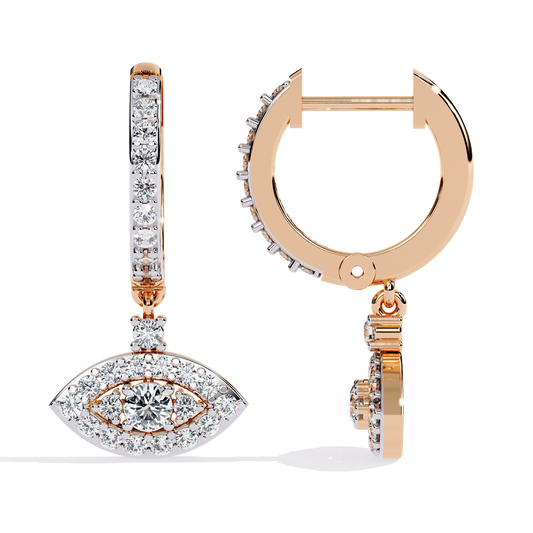 Evil Eye Aura Diamond Huggie Earrings
