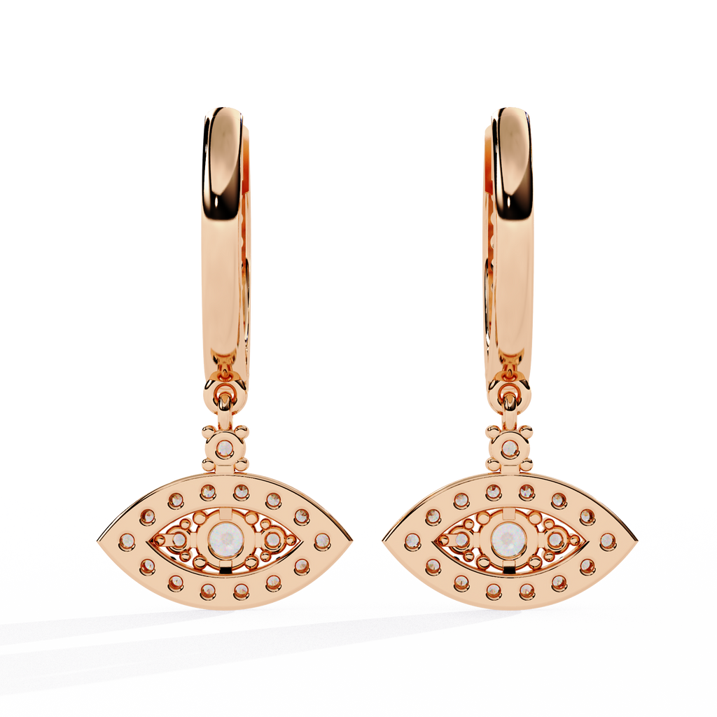 Evil Eye Aura Diamond Huggie Earrings