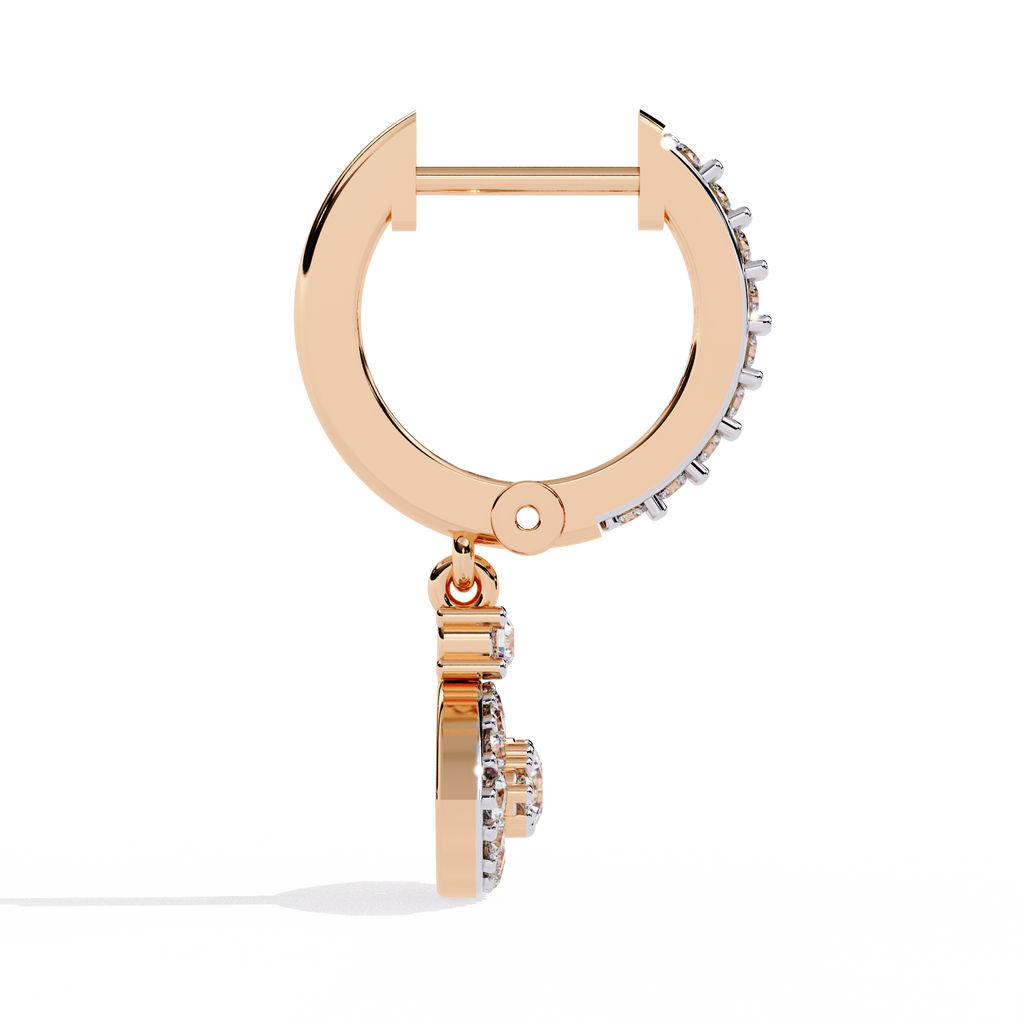 Evil Eye Aura Diamond Huggie Earrings