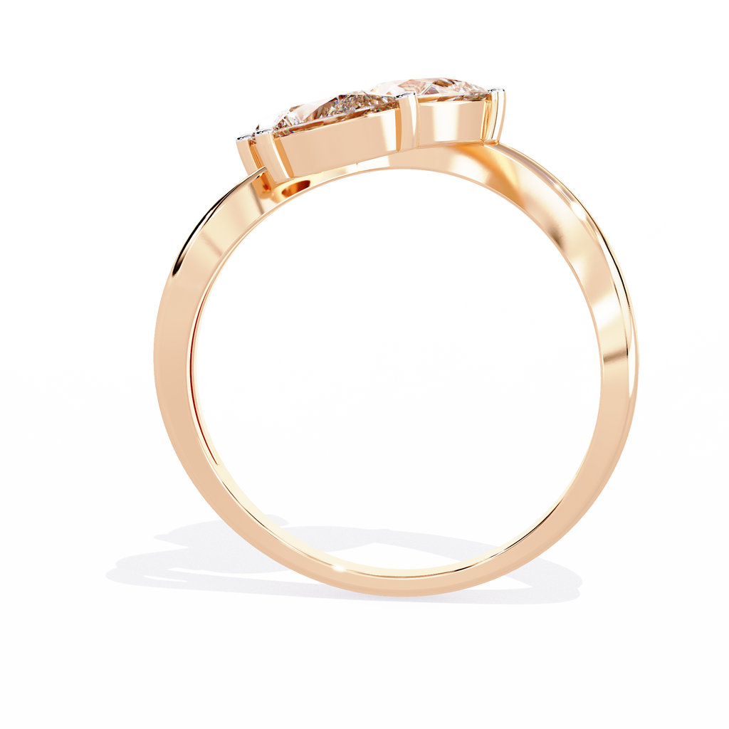 A modern pear-cut diamond ring with an eye-catching sparkle