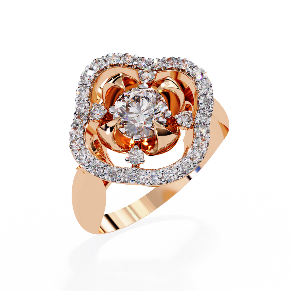 Floral Halo Lab Grown Diamond Ring