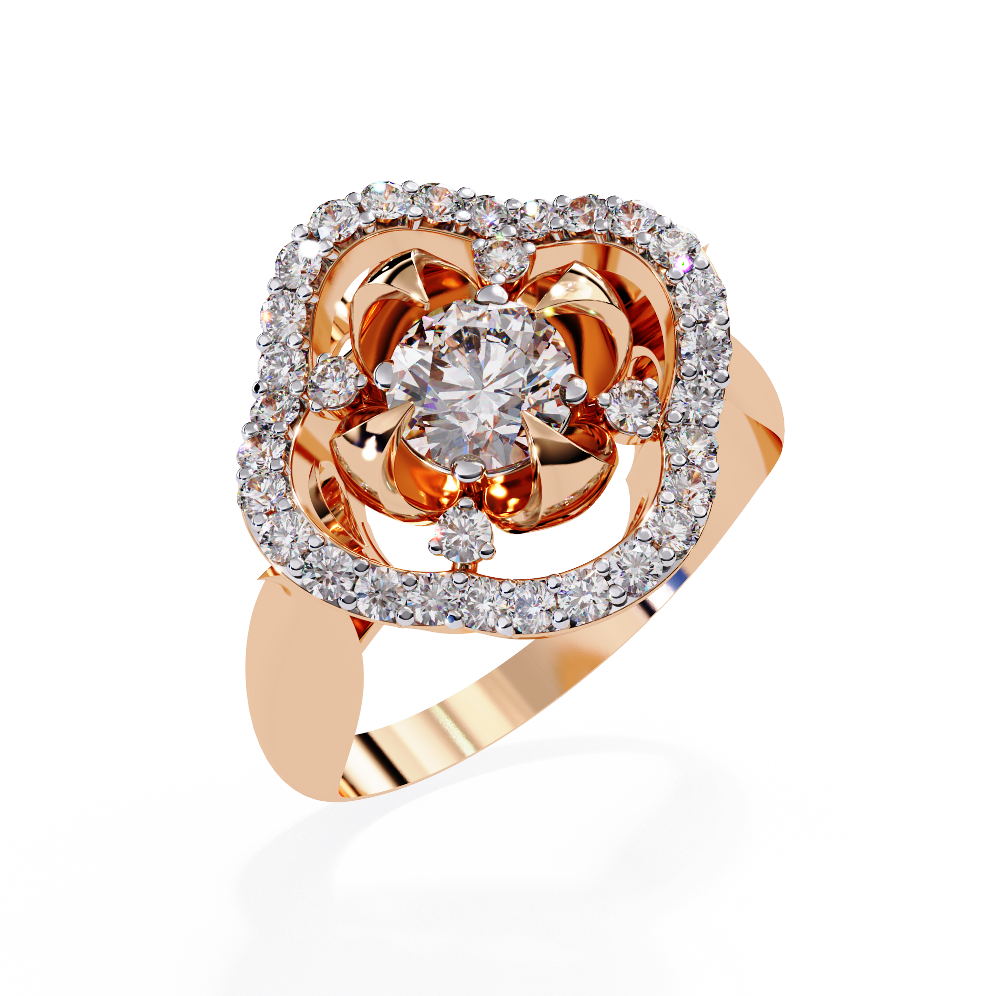 Floral Halo Lab Grown Diamond Ring