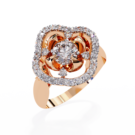 Floral Halo Lab Grown Diamond Ring