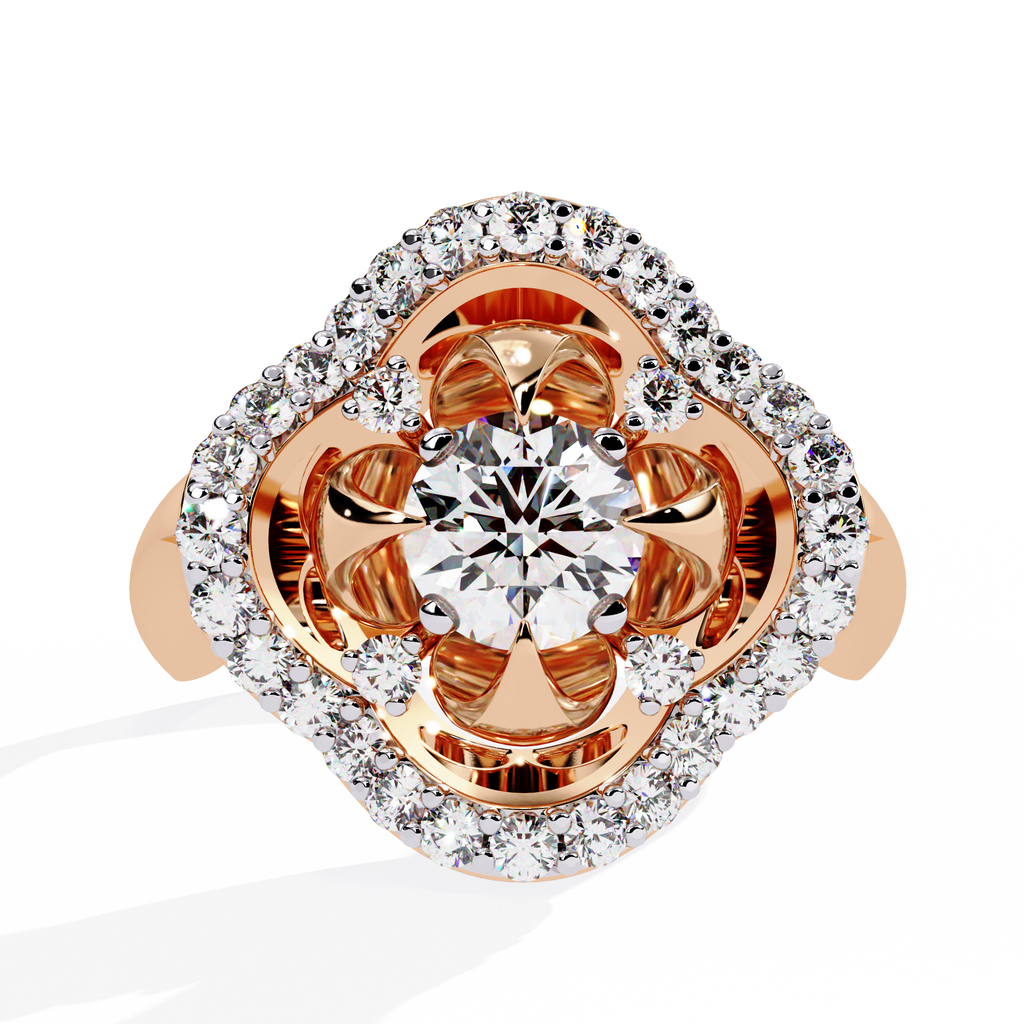 Floral Halo Lab Grown Diamond Ring