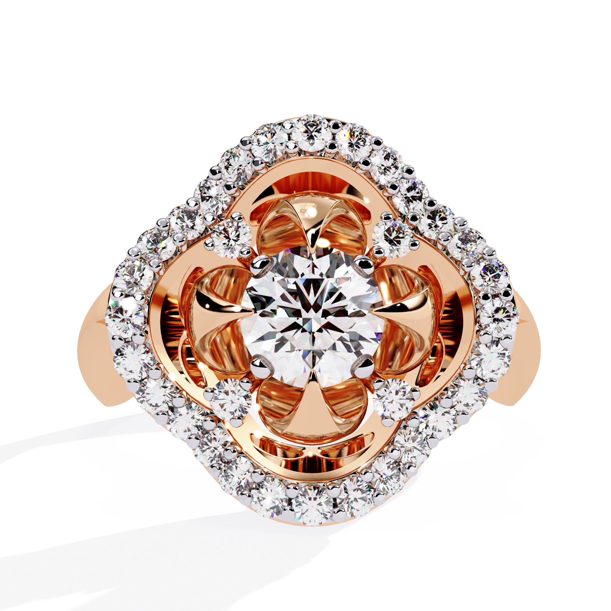 Floral Halo Lab Grown Diamond Ring