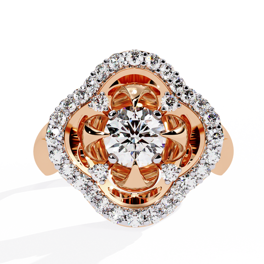Floral Halo Lab Grown Diamond Ring