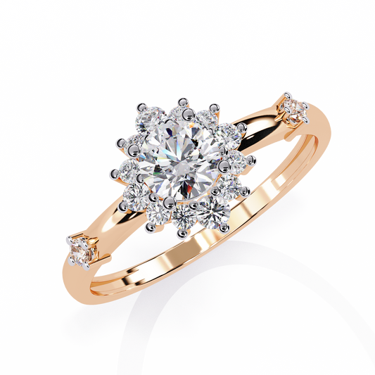 Floral Halo Lab Grown Diamond Ring