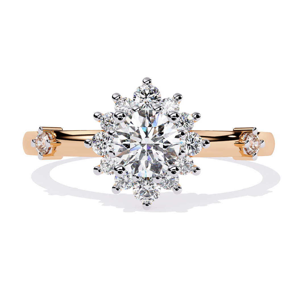 Floral Halo Lab Grown Diamond Ring