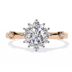 Floral Halo Lab Grown Diamond Ring