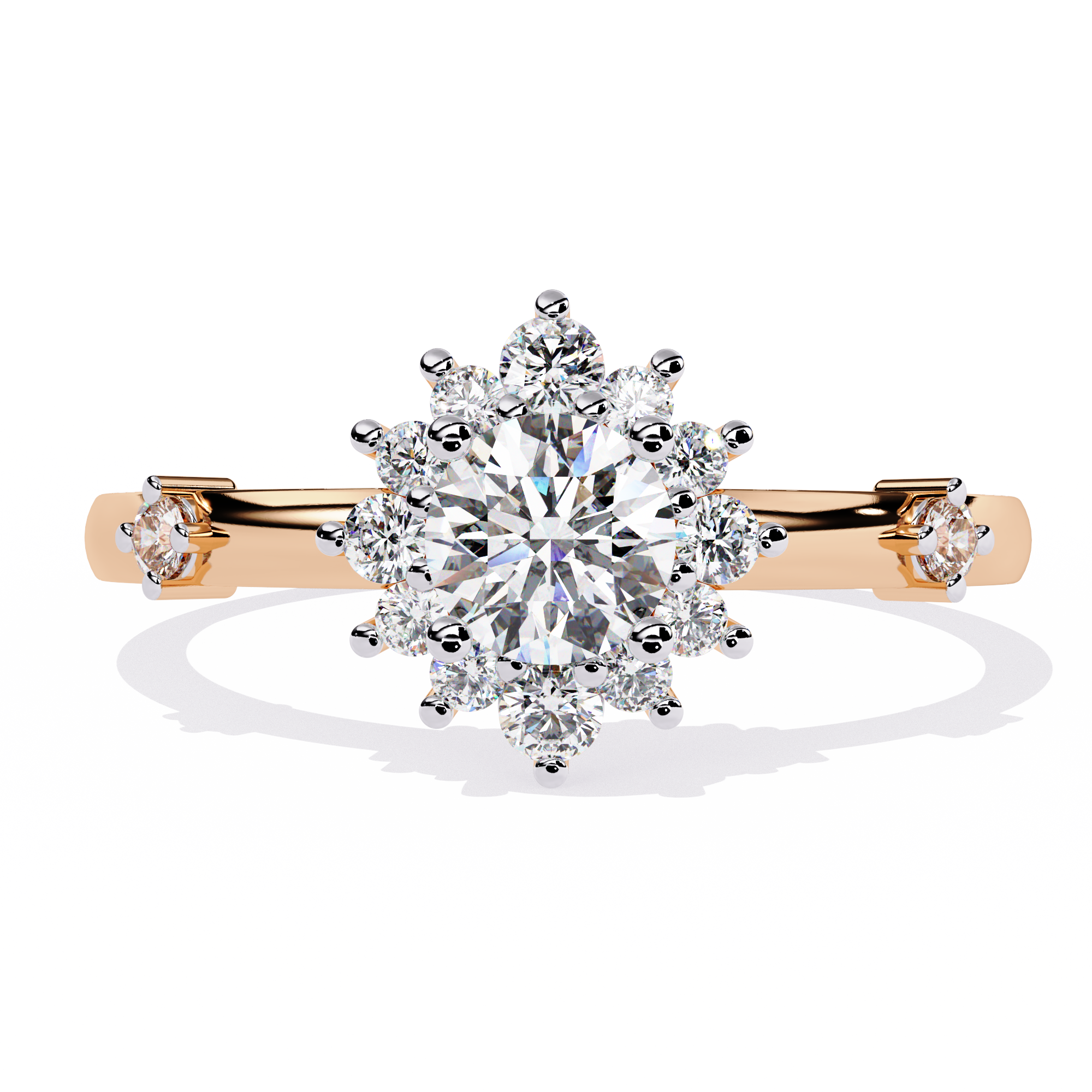 Floral Halo Lab Grown Diamond Ring
