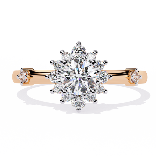 Floral Halo Lab Grown Diamond Ring