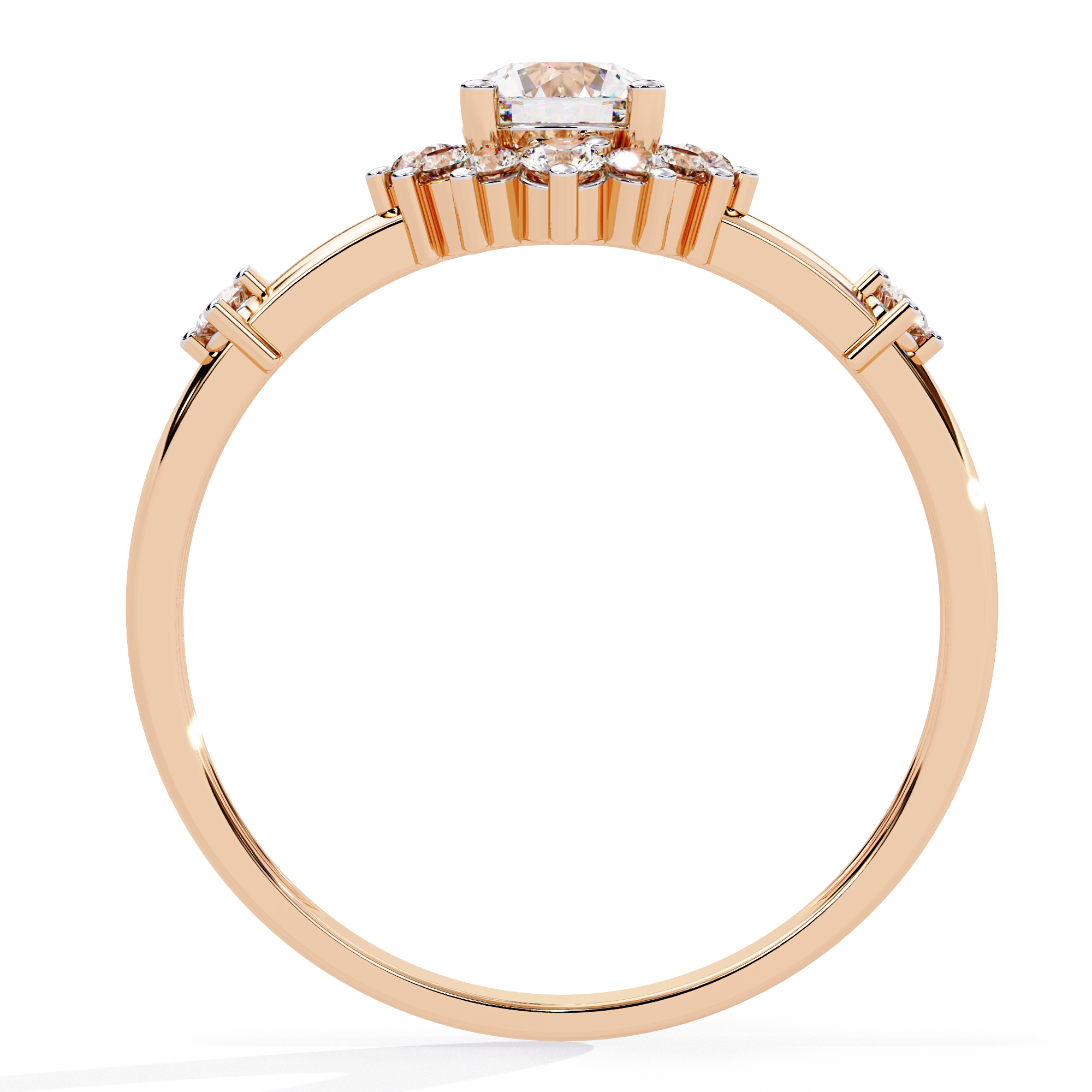 Floral Halo Lab Grown Diamond Ring