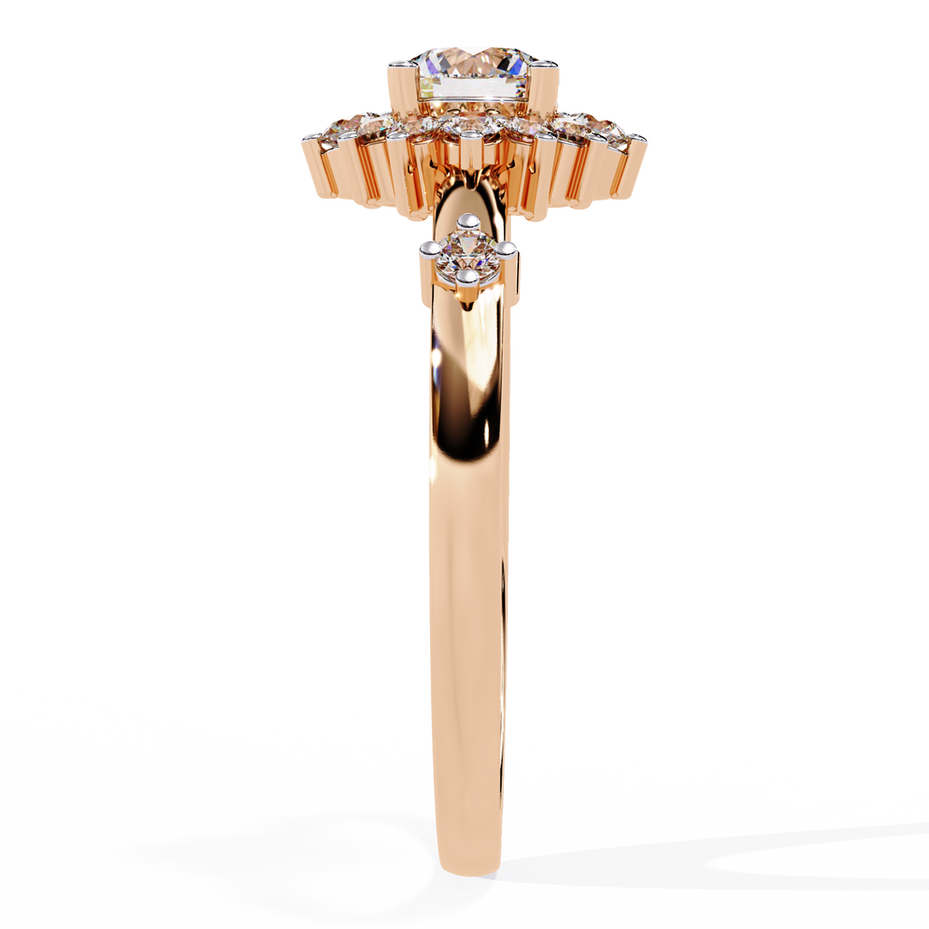 Floral Halo Lab Grown Diamond Ring
