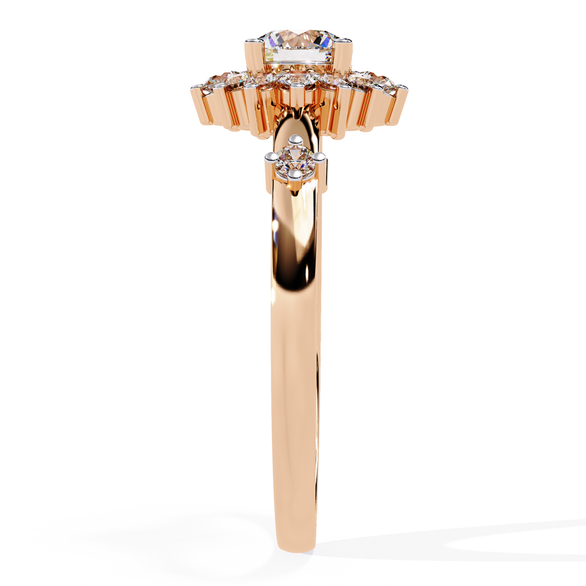 Floral Halo Lab Grown Diamond Ring