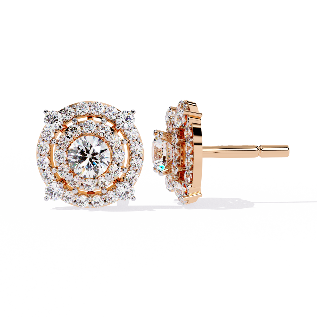 Floret Lock Lab Grown Diamond Earrings