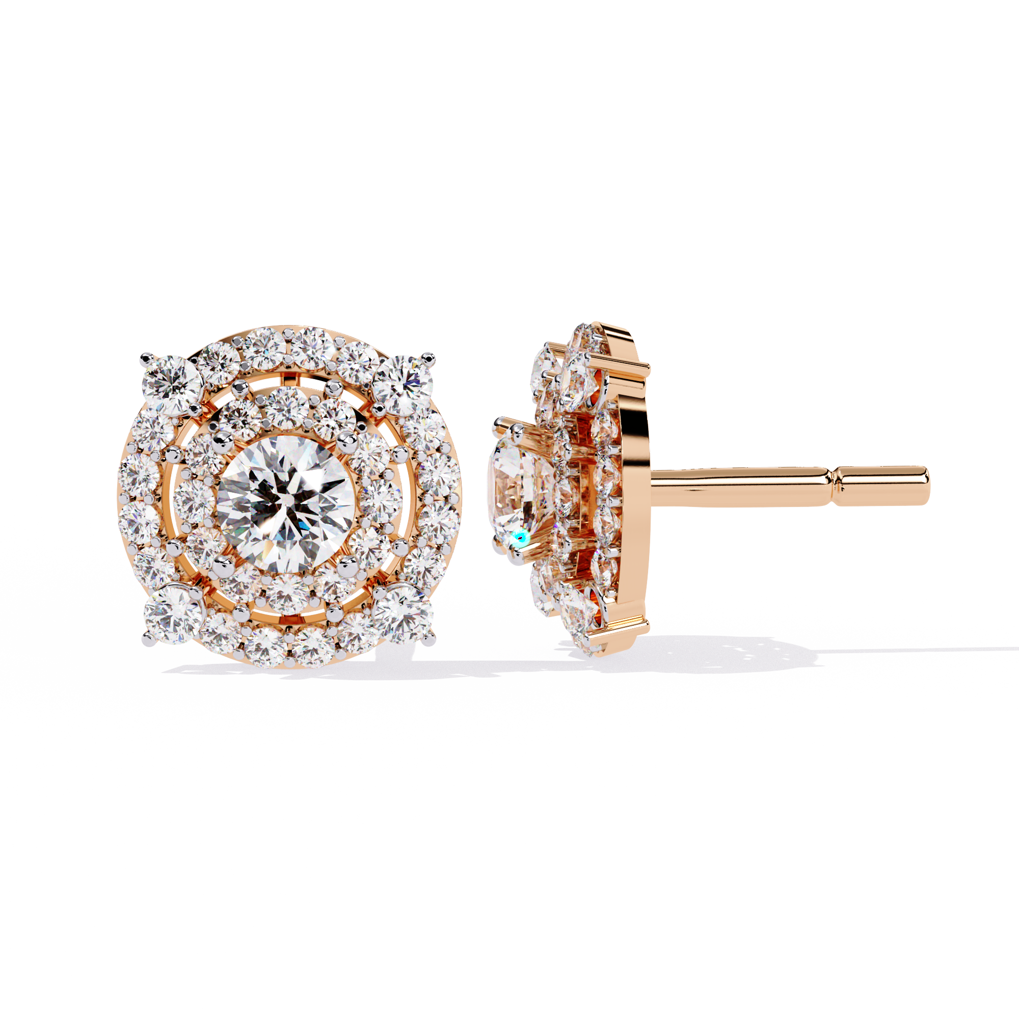 Floret Lock Lab Grown Diamond Earrings