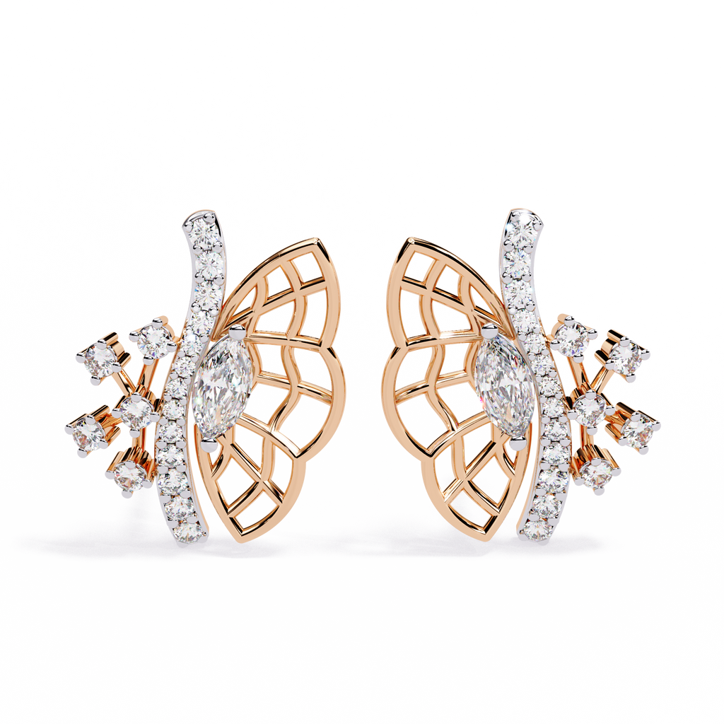 Flutterlight Diamond Butterfly Studs