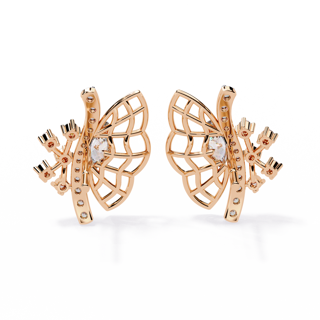 Flutterlight Diamond Butterfly Studs