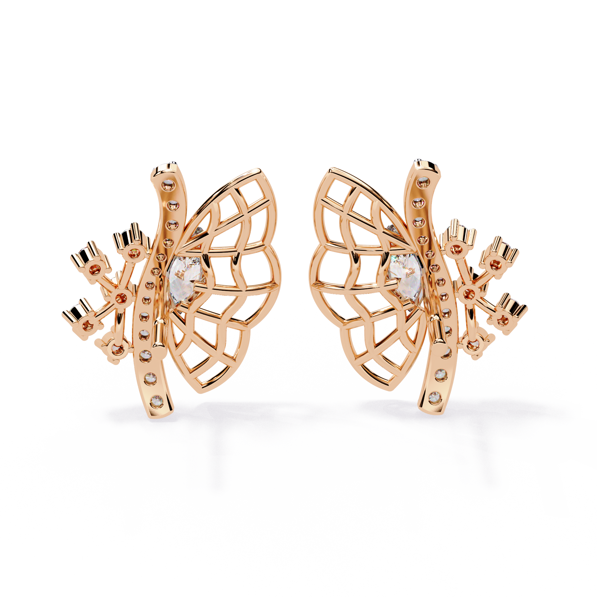 Flutterlight Diamond Butterfly Studs