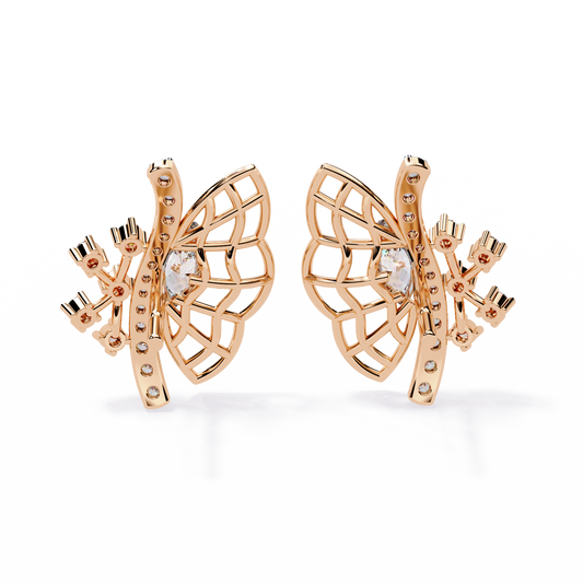 Flutterlight Diamond Butterfly Studs