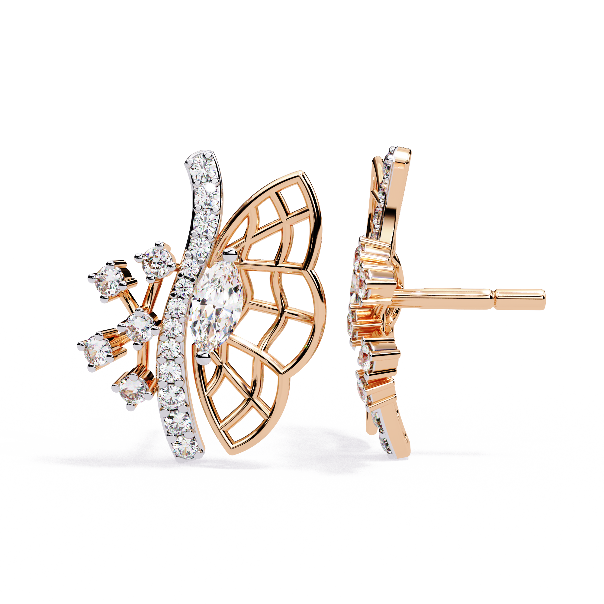 Flutterlight Diamond Butterfly Studs
