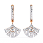 Golden Fanburst Diamond Drop Earrings