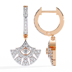 Golden Fanburst Diamond Drop Earrings