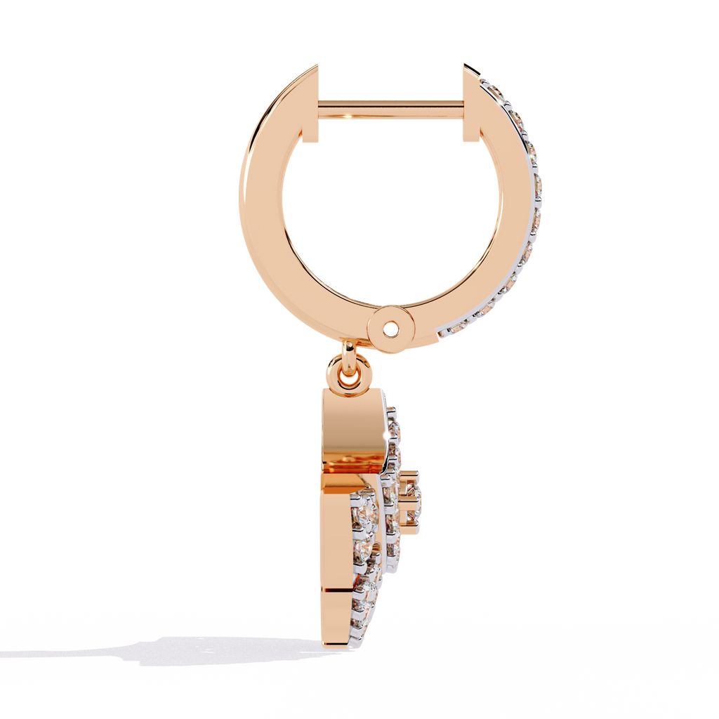 Golden Fanburst Diamond Drop Earrings