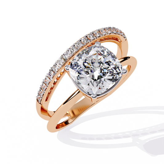 Graceful Cushion Cut Lab Grown Diamond Ring