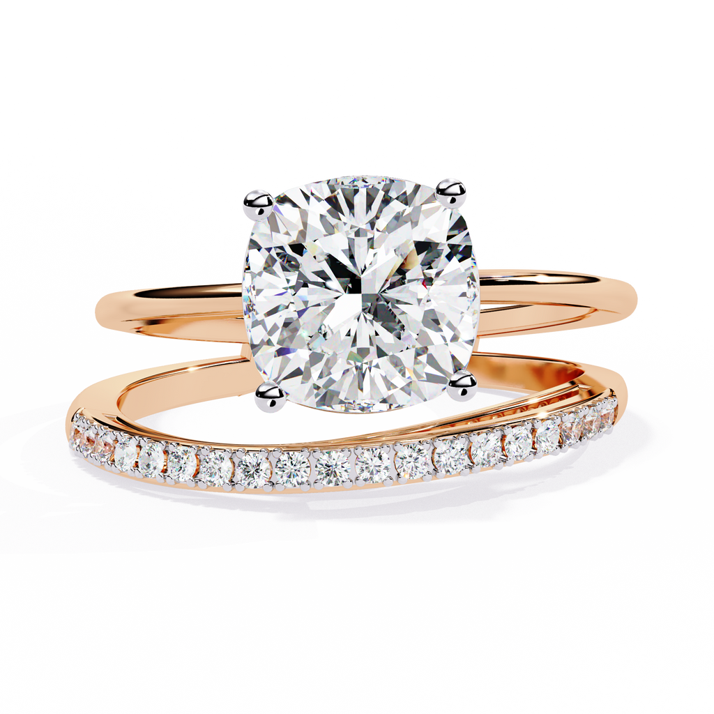 Graceful Cushion Cut Lab Grown Diamond Ring