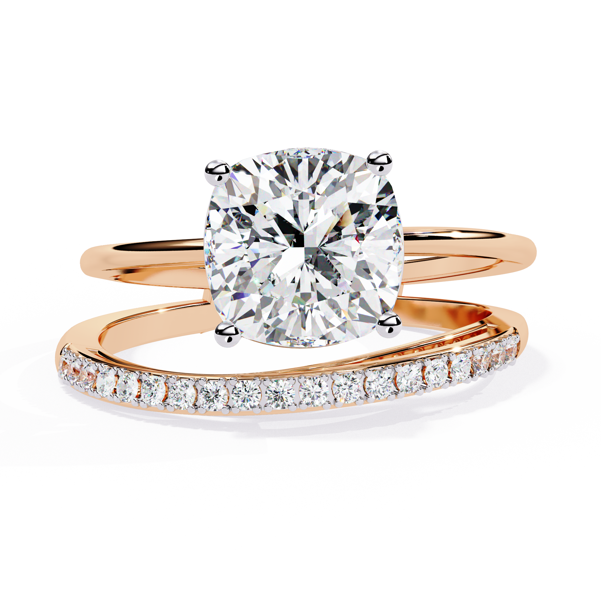Graceful Cushion Cut Lab Grown Diamond Ring