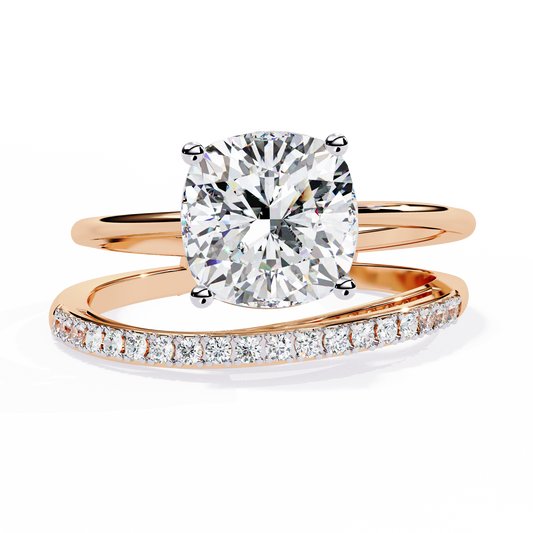 Graceful Cushion Cut Lab Grown Diamond Ring