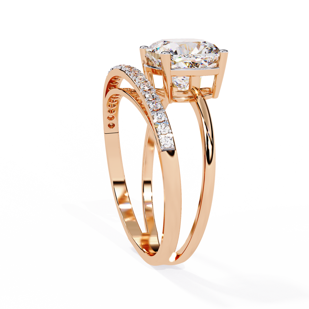 Graceful Cushion Cut Lab Grown Diamond Ring
