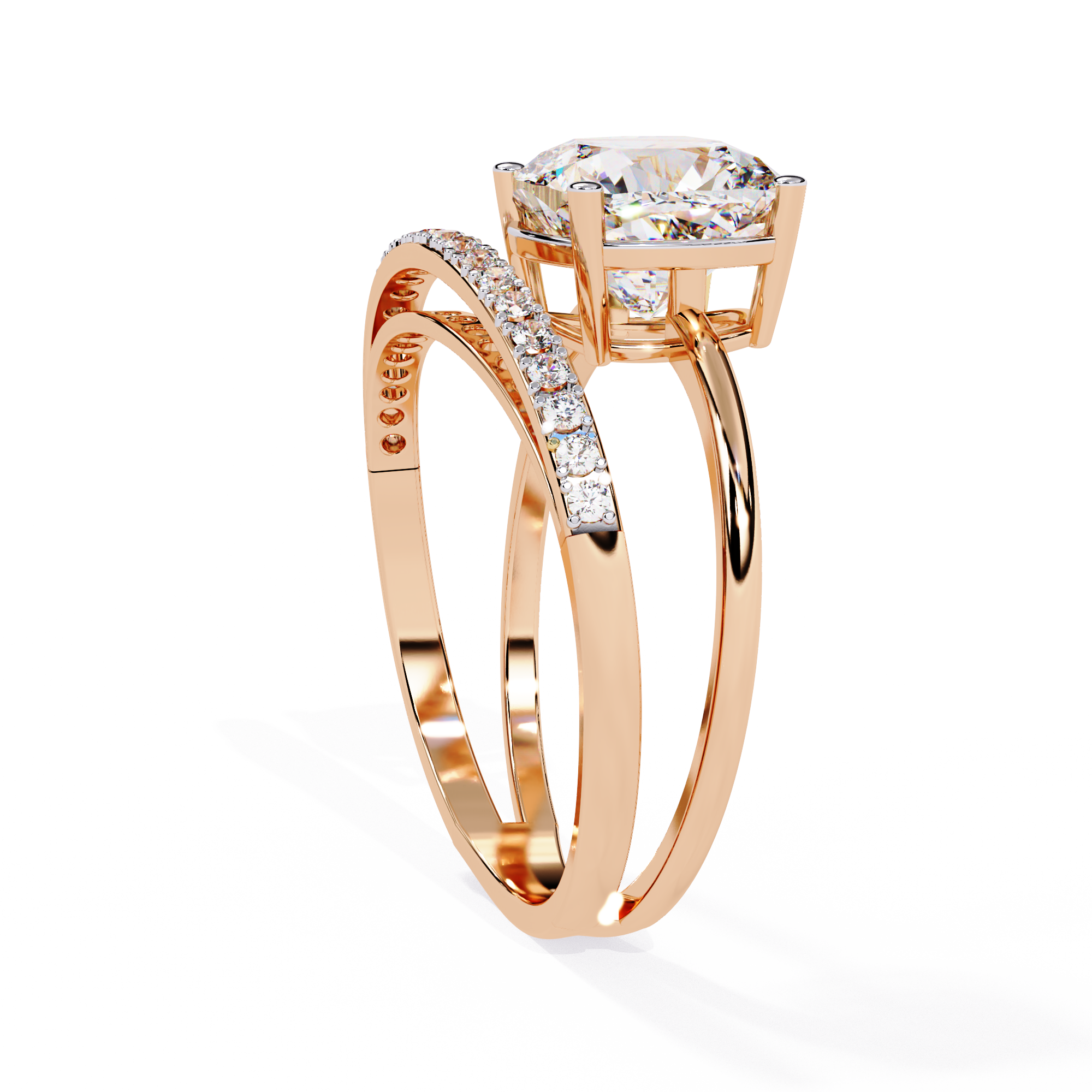 Graceful Cushion Cut Lab Grown Diamond Ring