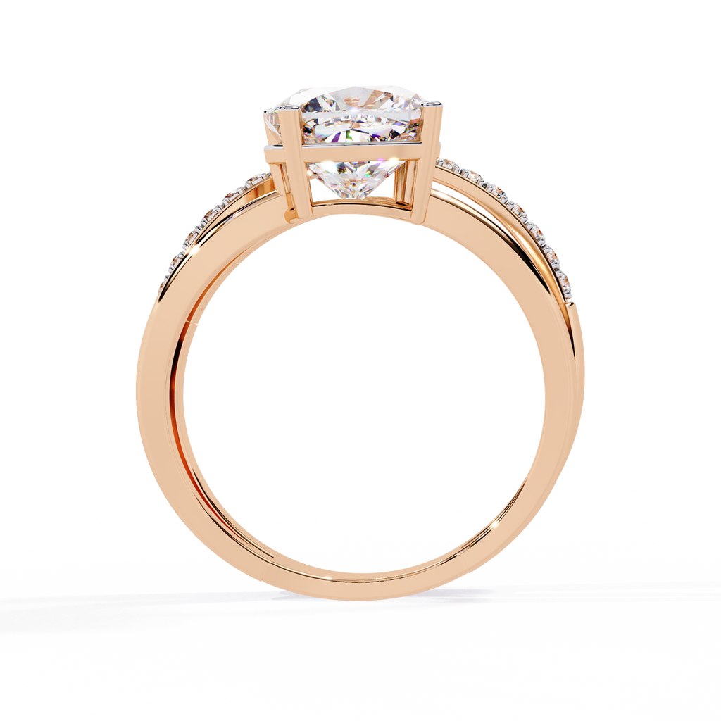 Graceful Cushion Cut Lab Grown Diamond Ring