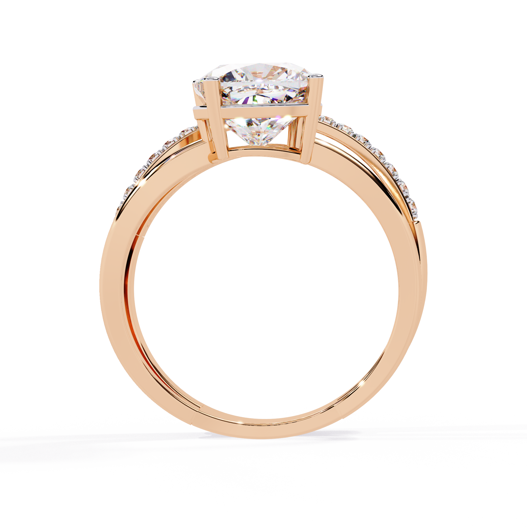 Graceful Cushion Cut Lab Grown Diamond Ring