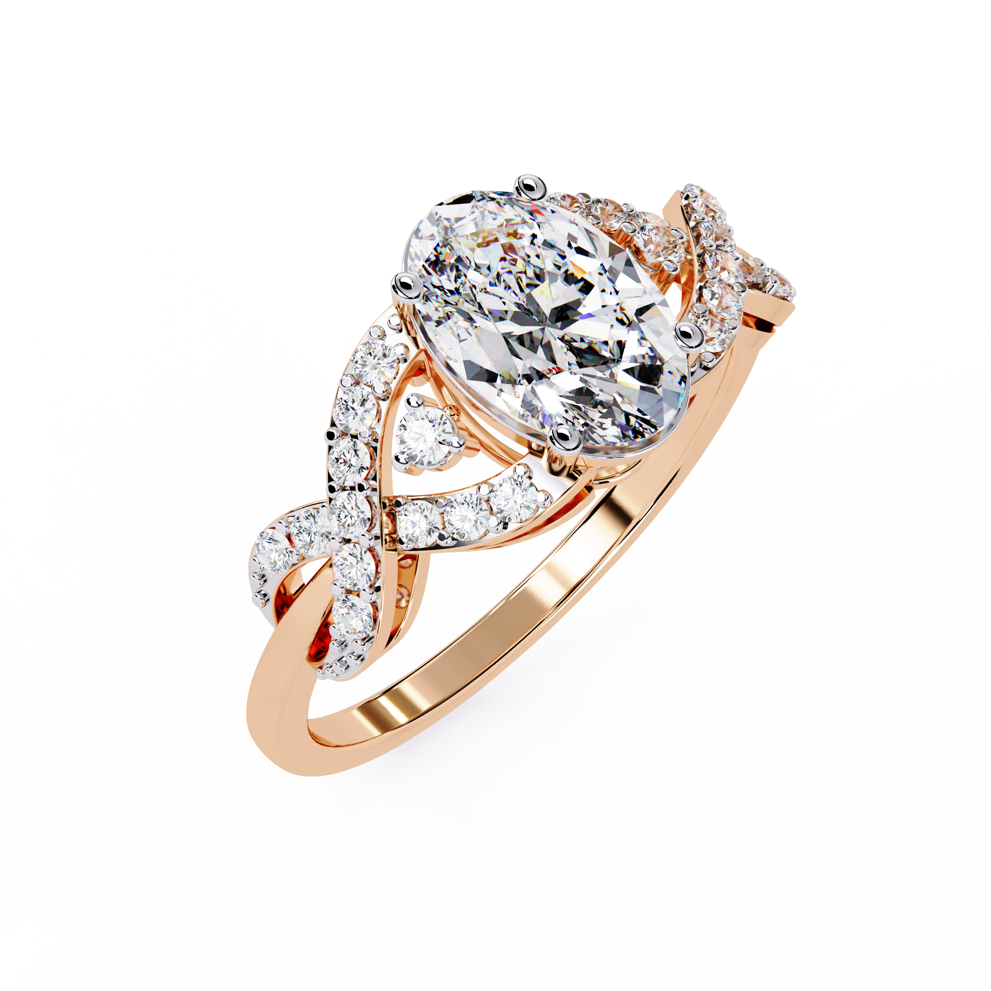 Infinity Under Halo Lab Grown Diamond Ring