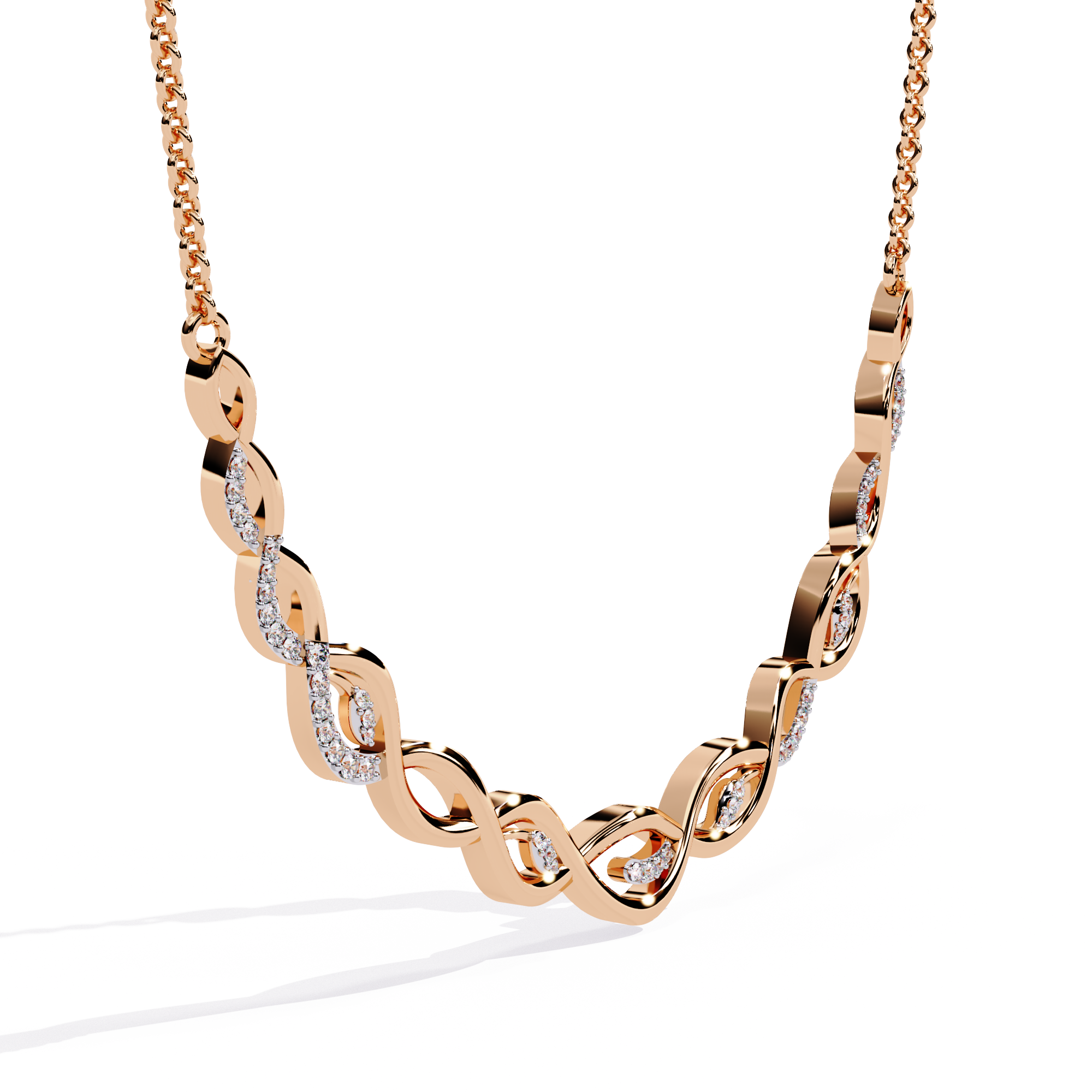 Infinity Weave Diamond Necklace