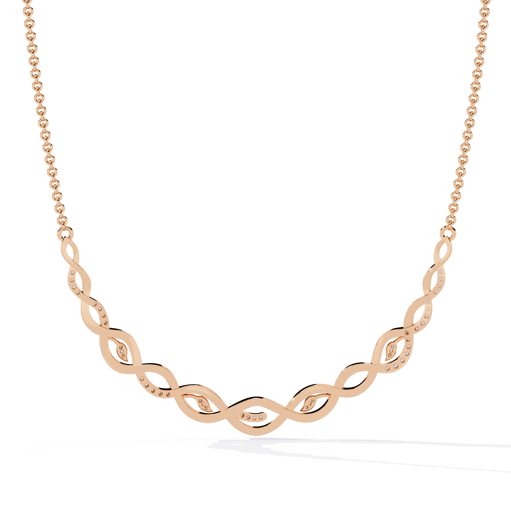 Infinity Weave Diamond Necklace