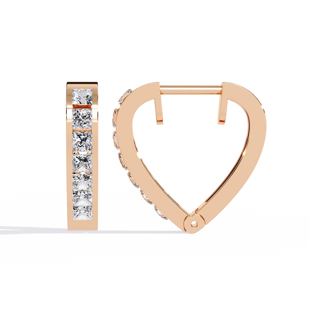 Linear Luxe Princess Diamond Hoops