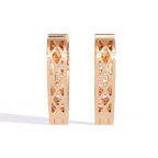 Linear Luxe Princess Diamond Hoops