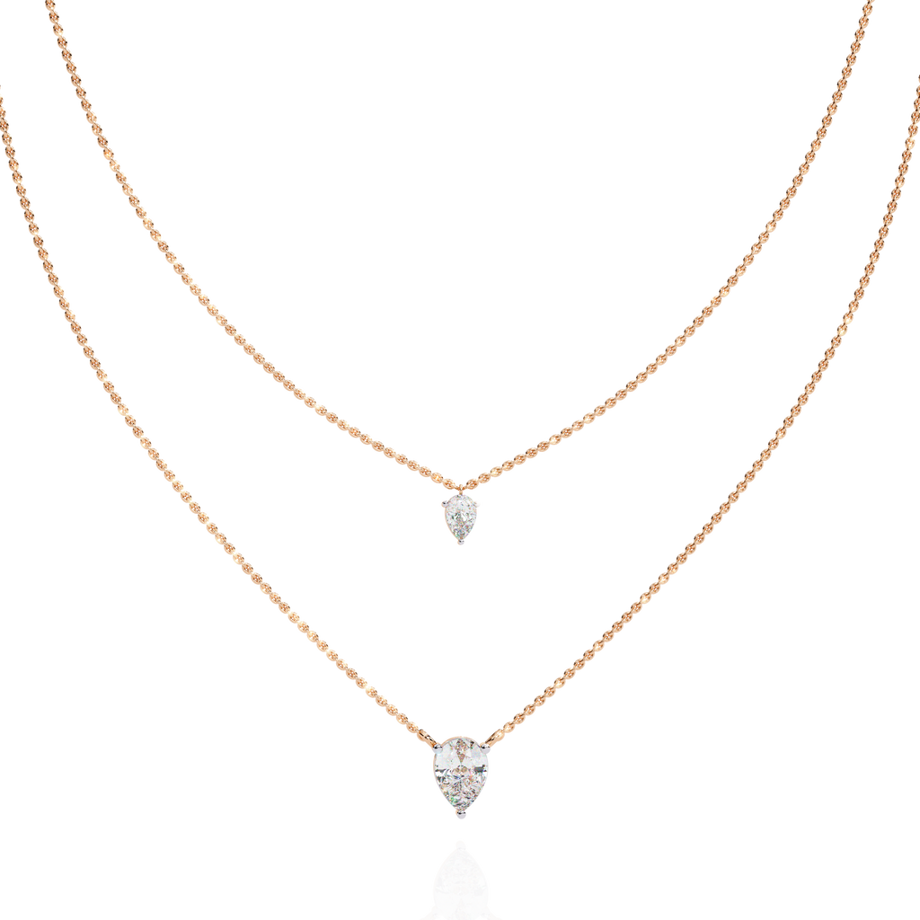 Luna Duo Pear Diamond Necklace