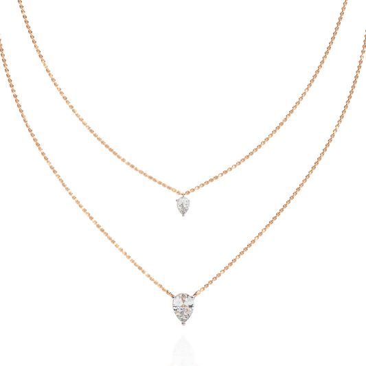 Luna Duo Pear Diamond Necklace
