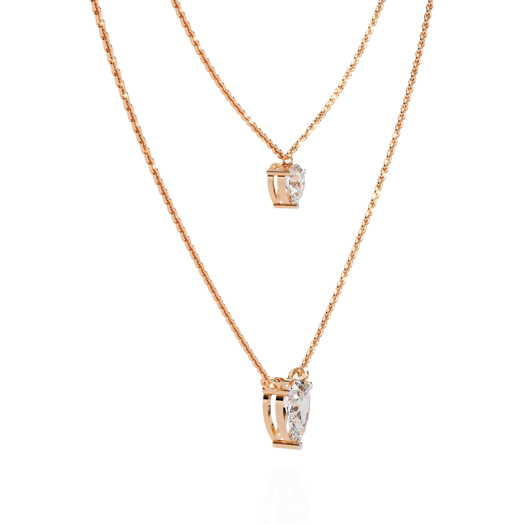 Luna Duo Pear Diamond Necklace
