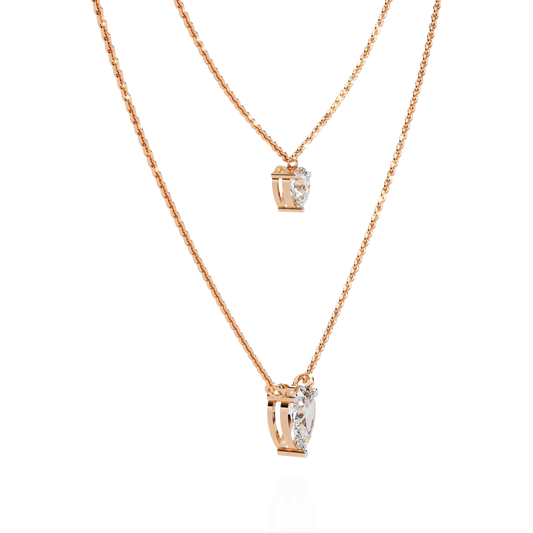 Luna Duo Pear Diamond Necklace